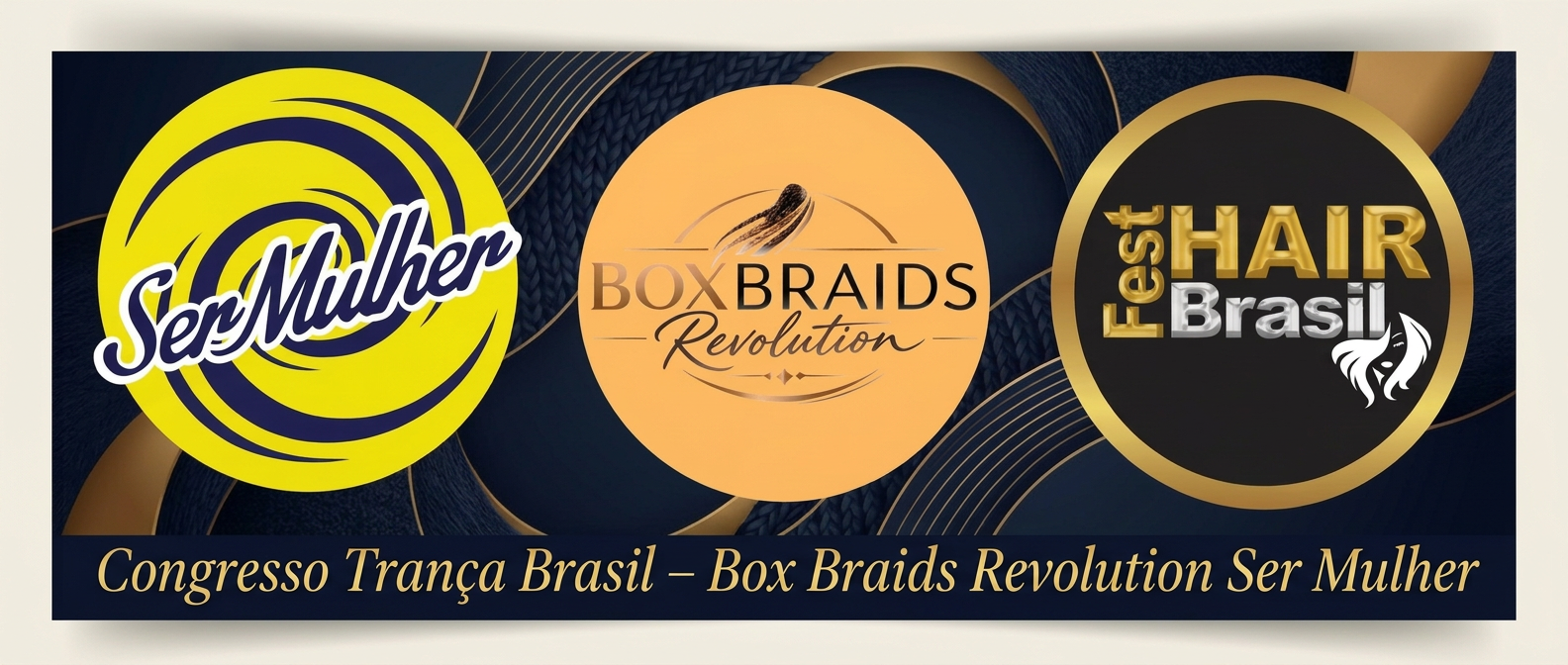 Logos do Congresso Trança Brasil, Box Braids Revolution e Fest Hair Brasil